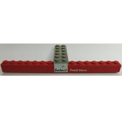 Stickered Assembly 16 x 6 x 1 1/3 with 'Select Food Store' Pattern (Sticker) - Set 1254 - 1 Plate 2 x 6, 2 Brick 1 x 8
