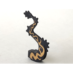 Dragon Tail Long with Gold Oriental Flames Pattern on Both Sides Dragon Tail Long with Gold Oriental Flames Pattern on Both Sides