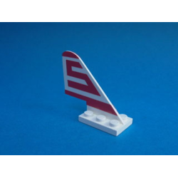 Tail with Rounded Top with Red Capital Letter S (Sterling) Pattern on Both Sides