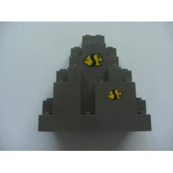 Rock Panel 3 x 8 x 7 Triangular (LURP) with 2 Fish Pattern (Stickers) - Set 6559 Rock Panel 3 x 8 x 7 Triangular (LURP) with 2 Fish Pattern (Stickers) - Set 6559