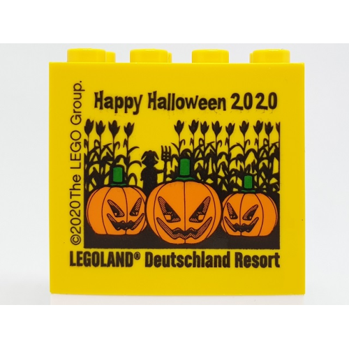 Деталь LEGO 30144pb316 Brick 2 x 4 x 3 with Happy Halloween 2020 LEGOLAND Deutschland Resort Pattern