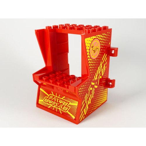 Деталь LEGO 65067pb03 Minifigure, Utensil Arcade Game Cabinet Body with Fire Game Pattern (Stickers) - Set 71714