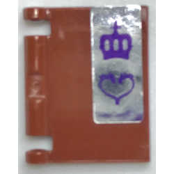 Minifigure, Utensil Book Cover with Dark Purple Crown and Heart on Silver Background Pattern (Sticker) - Set 40307 Minifigure, Utensil Book Cover with Dark Purple Crown and Heart on Silver Background Pattern (Sticker) - Set 40307