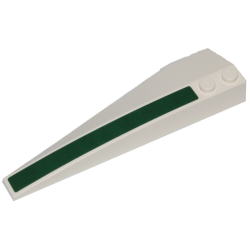 Wedge 10 x 3 Right with Dark Green Stripe Pattern (Sticker) - Set 75248