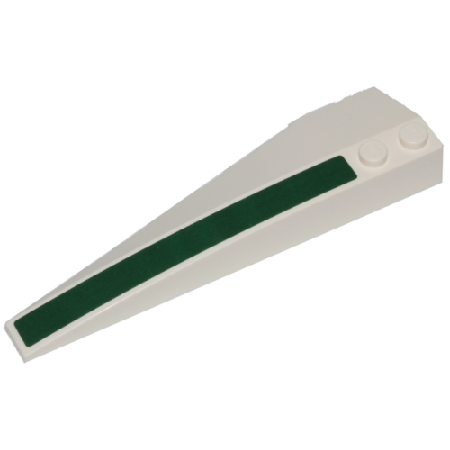 Деталь LEGO 50956pb040 Wedge 10 x 3 Right with Dark Green Stripe Pattern (Sticker) - Set 75248