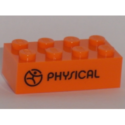 Brick 2 x 4 with Black 'PHYSICAL' Pattern (Play Day 2018)