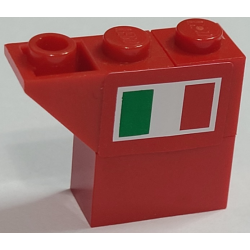 Stickered Assembly 3 x 1 x 2 with Italian Flag on Red Background Pattern Model Right Side (Sticker) - Set 8157 - 1 Brick 1 x 1, 1 Brick 1 x 2, 1 Slope, Inverted 45 2 x 1 Stickered Assembly 3 x 1 x 2 with Italian Flag on Red Background Pattern Model Right Side (Sticker) - Set 8157 - 1 Brick 1 x 1, 1 Brick 1 x 2, 1 Slope, Inverted 45 2 x 1