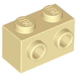 Brick, Modified 1 x 2 with Studs on 1 Side - Tan