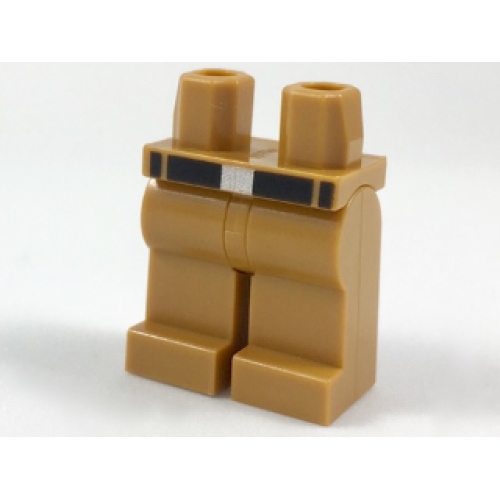 Деталь LEGO 970c00pb0731 Hips and Legs with Black Belt with Plain Silver Buckle Pattern