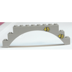 Arch 1 x 12 x 3 with Two Fish Pattern (Stickers) - Set 6441