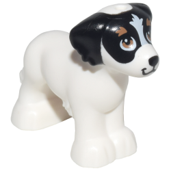 Dog, Friends Style, Shaggy Fur, Ears, and Tail with Black Ears and Nose, Stripe on Forehead, Medium Nougat Eyes and Eyebrows Pattern (Daisy)