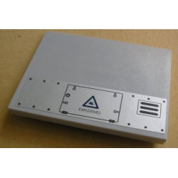 Slope 10 6 x 8 with Warning Triangle, 'EXPLOSIVES', and Air Vent Pattern Model Left Side (Sticker) - Set 8635