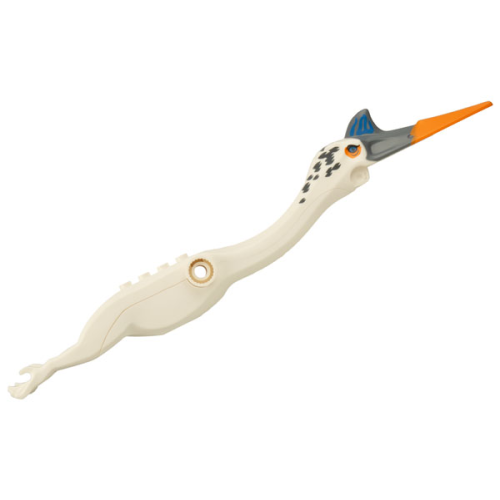 Деталь LEGO QuetzalBodypb01 Dinosaur Body Quetzalcoatlus, 8 Studs, 2 Rotation Joint Sockets with Orange Beak and Dark Bluish Gray Markings Pattern
