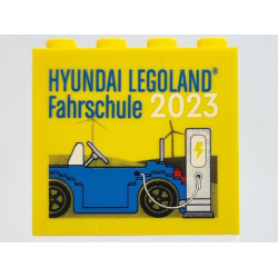 Brick 2 x 4 x 3 with HYUNDAI LEGOLAND Fahrschule 2023 Pattern