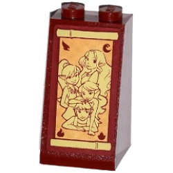 Slope 75 2 x 2 x 3 - Solid Studs with 4 Elves Portrait Pattern (Sticker) - Set 41075