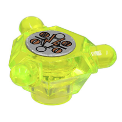 Rock 2 x 2 Crystal 3 Point with Insectoids Copper Lightning Bolts and Circles on Silver Background Pattern (Sticker) - Sets 2964 / 2965 / 5316 / 6817 / 6837 / 6903 / 6905 / 6907 / 6909 / 6919 / 6969 / 6977