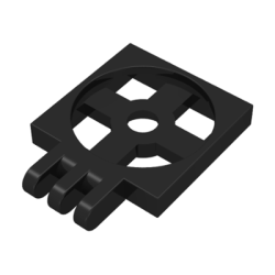 Turntable 2 x 2 Plate with Hinge with 3 Fingers, Base - Black Turntable 2 x 2 Plate with Hinge with 3 Fingers, Base - Black