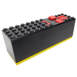 Electric 9V Battery Box 4 x 14 x 4 with Red Buttons and Contact Plate with Yellow Base (2846 / 2847c00)