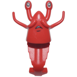 Minifigure, Head, Modified Shrimp with Black Eyes, White Pupils, and Mouth with Teeth Pattern