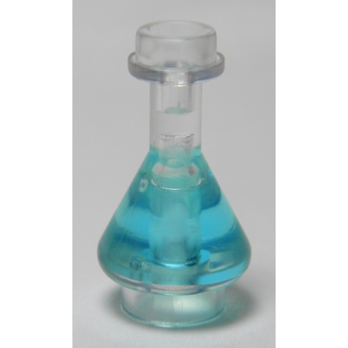 Деталь LEGO 93549pb04 Minifigure, Utensil Bottle, Erlenmeyer Flask with Molded Trans-Light Blue Fluid Pattern