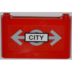 Windscreen 1 x 6 x 3 with Train Logo and 'CITY' Pattern (Sticker) - Set 7937