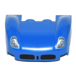 Vehicle, Mudguard 3 x 4 x 1 2/3 Curved Fenders with Silver Headlights, White Trim and Black Air Intakes Pattern Vehicle, Mudguard 3 x 4 x 1 2/3 Curved Fenders with Silver Headlights, White Trim and Black Air Intakes Pattern