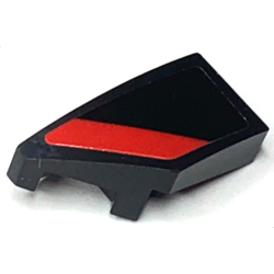 Wedge 2 x 1 x 2/3 Left with Red Stripe on Black Background Pattern (Sticker) - Set 30434
