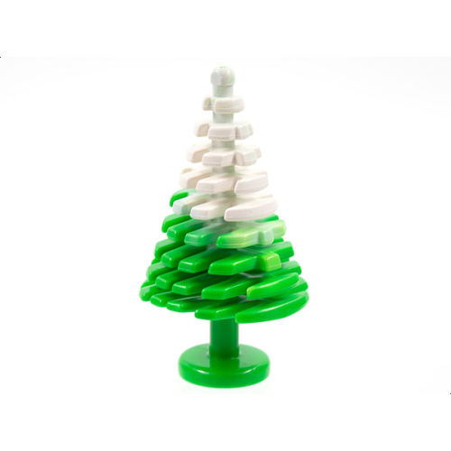 Деталь LEGO 3471pb01 Plant, Tree Pine Large 4 x 4 x 6 2/3 with Marbled White Pattern