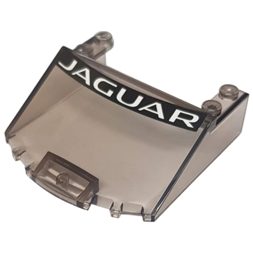 Деталь LEGO 65632pb01 Windscreen 6 x 6 x 1 2/3 with White 'JAGUAR' on Black Background Pattern (Sticker) - Set 76898