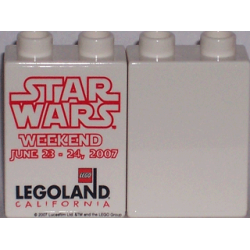 Duplo, Brick 1 x 2 x 2 with Star Wars Weekend 2007 Pattern