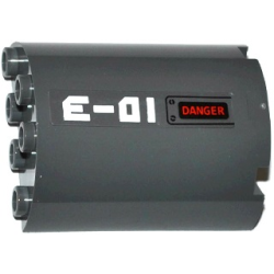 Cylinder Half 2 x 4 x 4 with 'E-01' and 'DANGER' Pattern Model Left Side (Sticker) - Set 60092 Cylinder Half 2 x 4 x 4 with 'E-01' and 'DANGER' Pattern Model Left Side (Sticker) - Set 60092