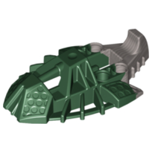 Деталь LEGO 53549pb02 Bionicle Foot Toa Inika Elliptical with Marbled Pearl Light Gray Pattern