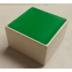 Duplo, Tile 2 x 2 x 1 with Flat Sides with Shape Green Square Pattern Duplo, Tile 2 x 2 x 1 with Flat Sides with Shape Green Square Pattern