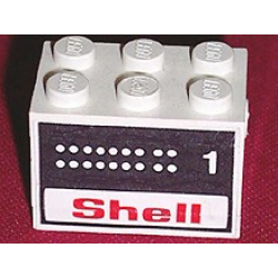 Stickered Assembly 3 x 2 x 1 2/3 with Shell Tank Number 1 Pattern on Both Sides (Stickers) - Set 6610 - 2 Plate 2 x 3, 1 Brick 1 x 2, 1 Brick 1 x 3, 1 Brick, Modified 1 x 1 with Headlight