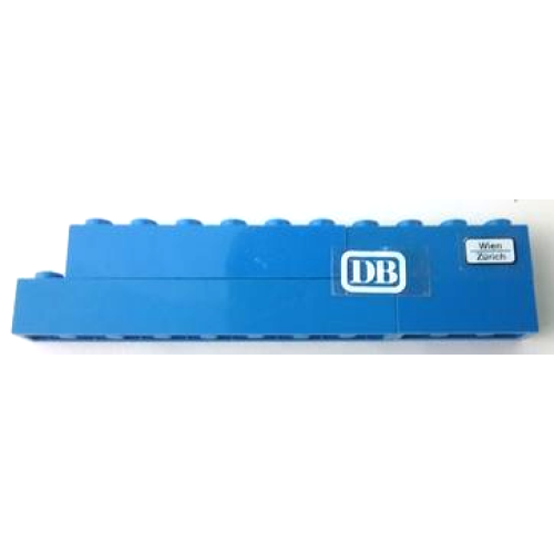 Деталь LEGO BA266pb01 Stickered Assembly 11 x 1 x 2 with 'DB' and 'Wien Zürich' Pattern (Stickers) - Set 7818 - 1 Brick 1 x 3, 1 Brick 1 x 4, 1 Brick 1 x 6, 1 Brick 1 x 8