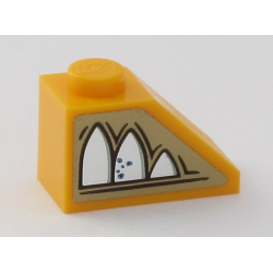 Slope 45 2 x 1 with HP Mirror of Erised Ornament Pattern Model Right Side (Sticker) - Set 75954 Slope 45 2 x 1 with HP Mirror of Erised Ornament Pattern Model Right Side (Sticker) - Set 75954