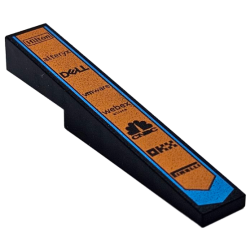 Slope 10 6 x 1 with Orange and Dark Azure Pointed Stripe and 'Hilton', 'alteryx', 'DELL', 'vmware', 'webex', 'CNBC', 'OKX' and 'PIRELLI' Logos Pattern