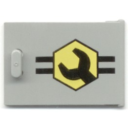 Container, Cupboard 2 x 3 x 2 Door with Black Wrench Head in Yellow Hexagon Pattern Container, Cupboard 2 x 3 x 2 Door with Black Wrench Head in Yellow Hexagon Pattern
