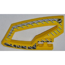 Technic, Panel RC Car Panel Flexible Left with Dirt Crusher Logo and Gray Stripes on Yellow and Black Background Pattern (Stickers) - Set 8369-1 Technic, Panel RC Car Panel Flexible Left with Dirt Crusher Logo and Gray Stripes on Yellow and Black Background Pattern (Stickers) - Set 8369-1