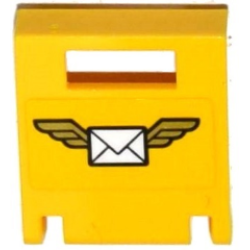 Container, Box 2 x 2 x 2 Door with Slot with Envelope with Wings on Yellow Background Pattern (Sticker) - Set 60100 Container, Box 2 x 2 x 2 Door with Slot with Envelope with Wings on Yellow Background Pattern (Sticker) - Set 60100