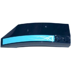 Wedge 8 x 3 x 2 Open Right with White Swirls on Medium Azure Background Pattern (Sticker) - Set 41073 Wedge 8 x 3 x 2 Open Right with White Swirls on Medium Azure Background Pattern (Sticker) - Set 41073