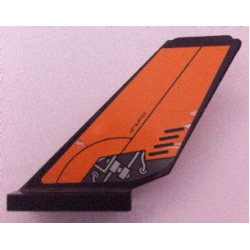 Tail Shuttle with 'HOT SURFACE' and Mechanical Rods on Orange Background Pattern on Both Sides (Stickers) - Set 8634 Tail Shuttle with 'HOT SURFACE' and Mechanical Rods on Orange Background Pattern on Both Sides (Stickers) - Set 8634