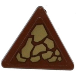 Road Sign 2 x 2 Triangle with Clip with Dark Tan Scales Pattern Model Left Side (Sticker) - Set 70599 Road Sign 2 x 2 Triangle with Clip with Dark Tan Scales Pattern Model Left Side (Sticker) - Set 70599