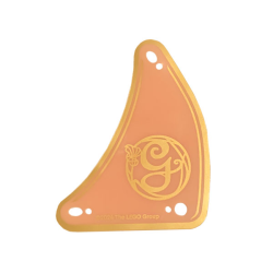 Plastic Part for Set 75681 - Light Nougat Sail with Gold Border, Script Capital Letter G and Flower Pattern