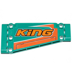 Technic, Panel Plate 5 x 11 x 1 Tapered with Orange Stripes and 'KiNG' Pattern Model Right Side (Sticker) - Set 42117 Technic, Panel Plate 5 x 11 x 1 Tapered with Orange Stripes and 'KiNG' Pattern Model Right Side (Sticker) - Set 42117