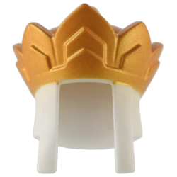 Minifigure, Headgear Headdress with Fabric Panels and Crown with 8 Points with Gold Top Pattern