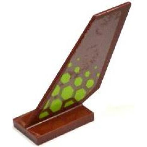 Деталь LEGO 6239pb043 Tail Shuttle with Lime Hexagons Pattern on Both Sides (Stickers) - Set 70702