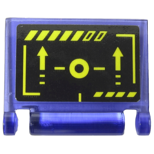 Деталь LEGO 24093pb027 Minifigure, Utensil Book Cover with Yellow Circle, Arrows, and Stripes on Black Background Pattern (Sticker) - Set 71711