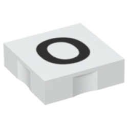 Duplo, Tile 2 x 2 with Black Capital Letter O Pattern