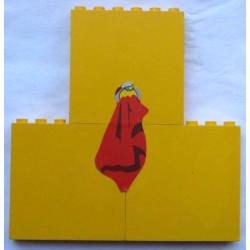 Stickered Assembly 12 x 1 x 10 with Red Towel in Ring Pattern (Sticker) - Set 232-1 - 3 Brick 1 x 6 x 5